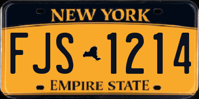 NY license plate FJS1214