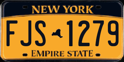 NY license plate FJS1279