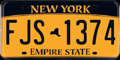 NY license plate FJS1374