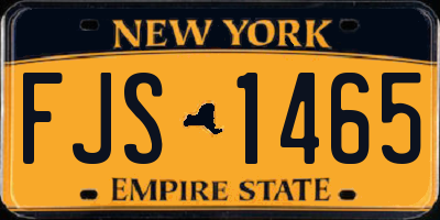 NY license plate FJS1465
