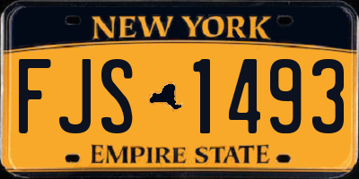 NY license plate FJS1493