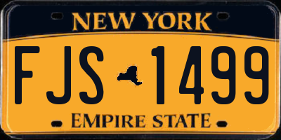 NY license plate FJS1499