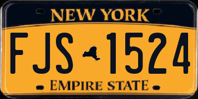 NY license plate FJS1524