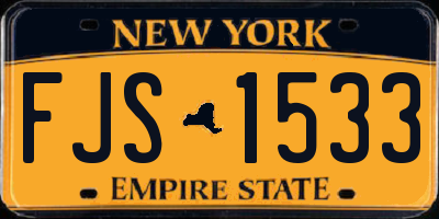 NY license plate FJS1533