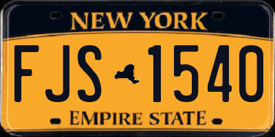 NY license plate FJS1540