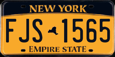 NY license plate FJS1565