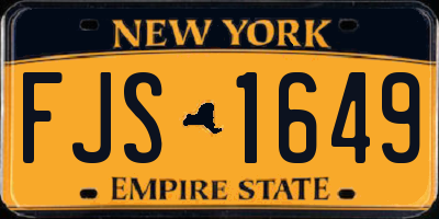 NY license plate FJS1649