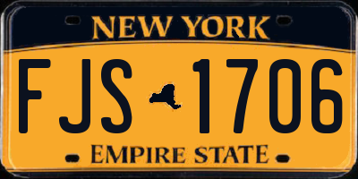 NY license plate FJS1706