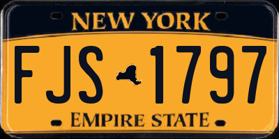 NY license plate FJS1797