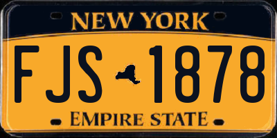 NY license plate FJS1878