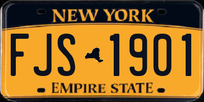 NY license plate FJS1901