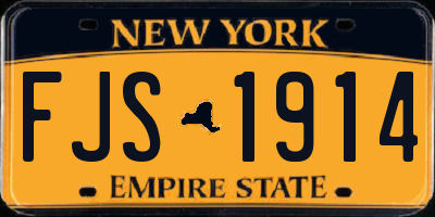 NY license plate FJS1914
