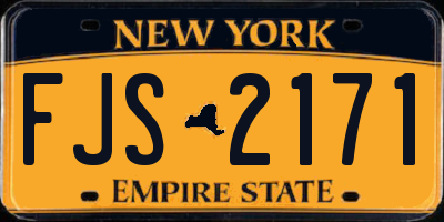 NY license plate FJS2171