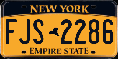 NY license plate FJS2286