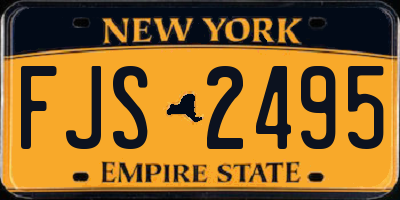 NY license plate FJS2495