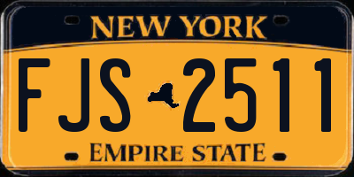 NY license plate FJS2511