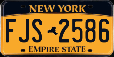 NY license plate FJS2586