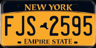NY license plate FJS2595