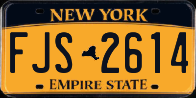 NY license plate FJS2614