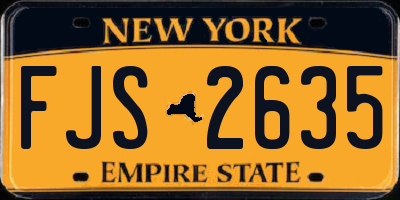 NY license plate FJS2635