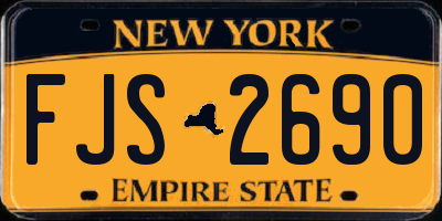 NY license plate FJS2690