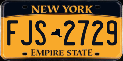 NY license plate FJS2729