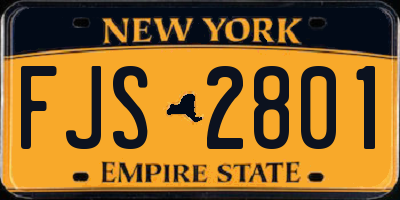 NY license plate FJS2801