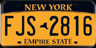 NY license plate FJS2816