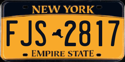 NY license plate FJS2817
