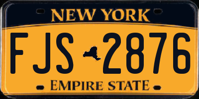 NY license plate FJS2876