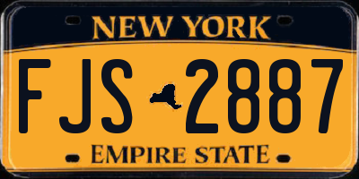 NY license plate FJS2887