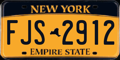 NY license plate FJS2912