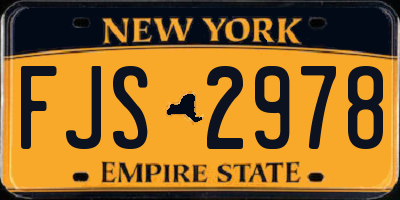 NY license plate FJS2978