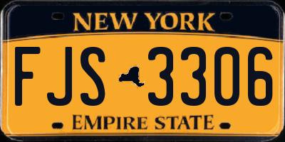 NY license plate FJS3306
