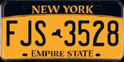 NY license plate FJS3528