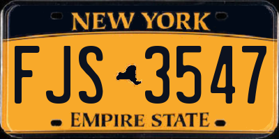 NY license plate FJS3547