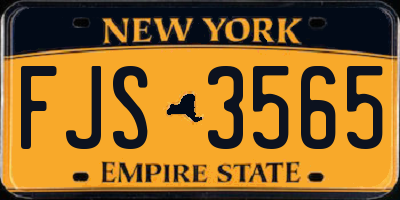 NY license plate FJS3565