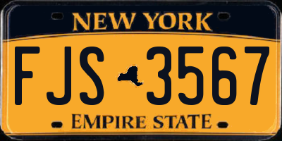 NY license plate FJS3567