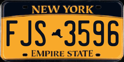 NY license plate FJS3596