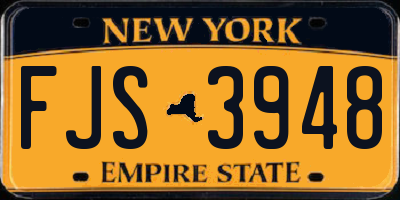 NY license plate FJS3948
