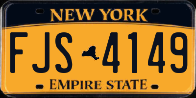 NY license plate FJS4149