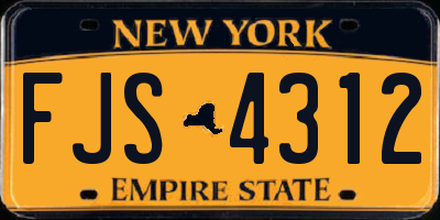 NY license plate FJS4312