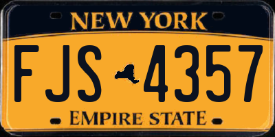 NY license plate FJS4357