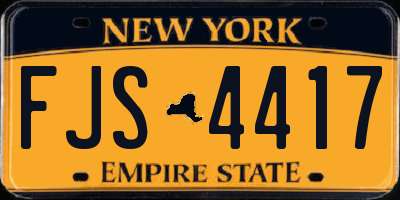 NY license plate FJS4417
