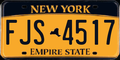NY license plate FJS4517
