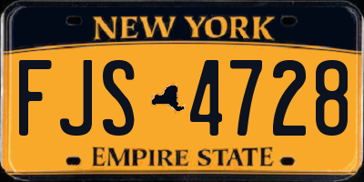 NY license plate FJS4728