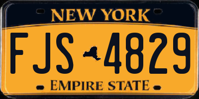 NY license plate FJS4829