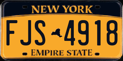 NY license plate FJS4918