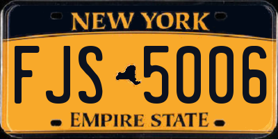 NY license plate FJS5006
