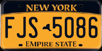 NY license plate FJS5086